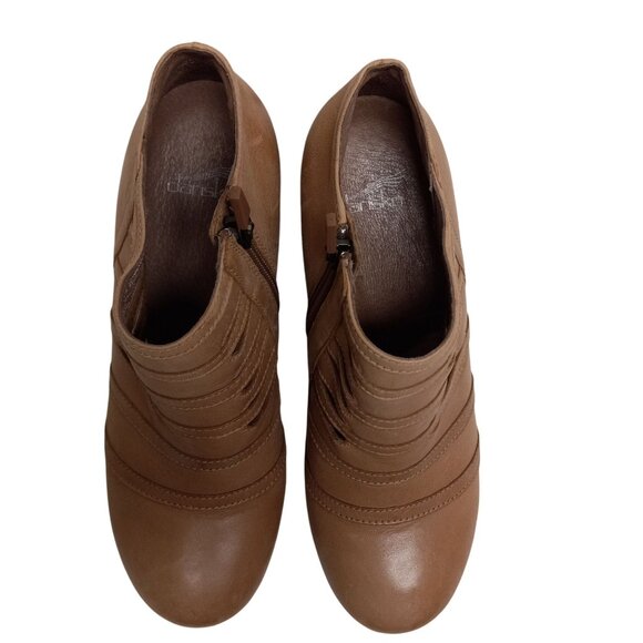 Dansko Size EU 37 Ankle Booties Womens Leather Heeled Meadow Nubuck Tan Brown - Picture 3 of 12